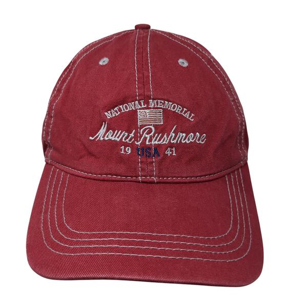 National Memorial Mount Rushmore USA 1941 Baseball Cap Red OS Prairie Mountain - Picture 1 of 10